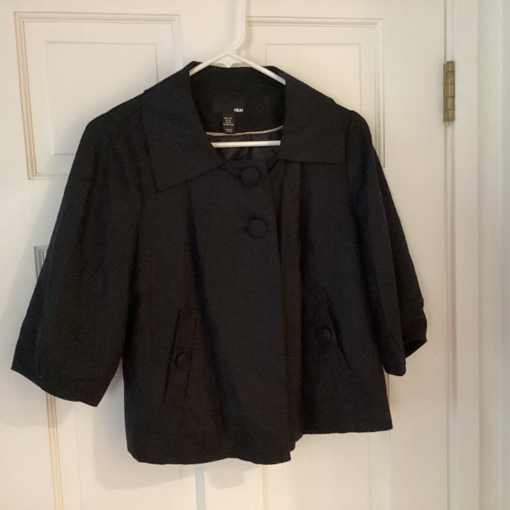 H&M Linen Lined 3/4 sleeve jacket / top